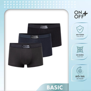 Combo 3 quần lót nam ONOFF cotton USA thoáng mát, kháng khuẩn dáng boxer - 18UO23A055