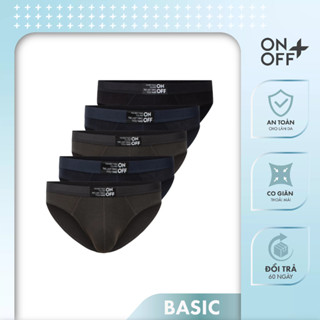 Combo 5 quần lót nam cotton Mỹ ONOFF dáng brief kháng khuẩn, khử mùi - 18UQ23A054