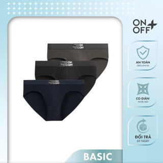 Combo 3 quần lót nam ONOFF cotton Mỹ dáng brief kháng khuẩn - 18UQ23A054