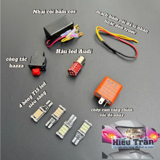 Bộ đèn Hazza T15 ( 6 Món ) cho xe Wave 50-100-110, Fu125, rsx fi + mạch bấm còi đá nháy 4 xi nhan