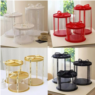 Hộp Nhựa Mica Trong Có Nắp Và Đế Đựng Bánh Kem, Bánh Gato, Quà Tặng 6-8-10 inch