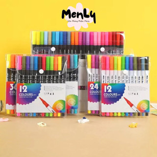 Bút brush viết calligraphy bút cọ dual tip brush pen 2 đầu đa năng trang trí sổ, take notes mẫu mới