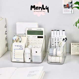 Kệ đựng mĩ phẩm đồ trang điểm nhựa cứng để bàn khay để văn phòng phẩm có hộp ngăn kéo đựng bút BG14