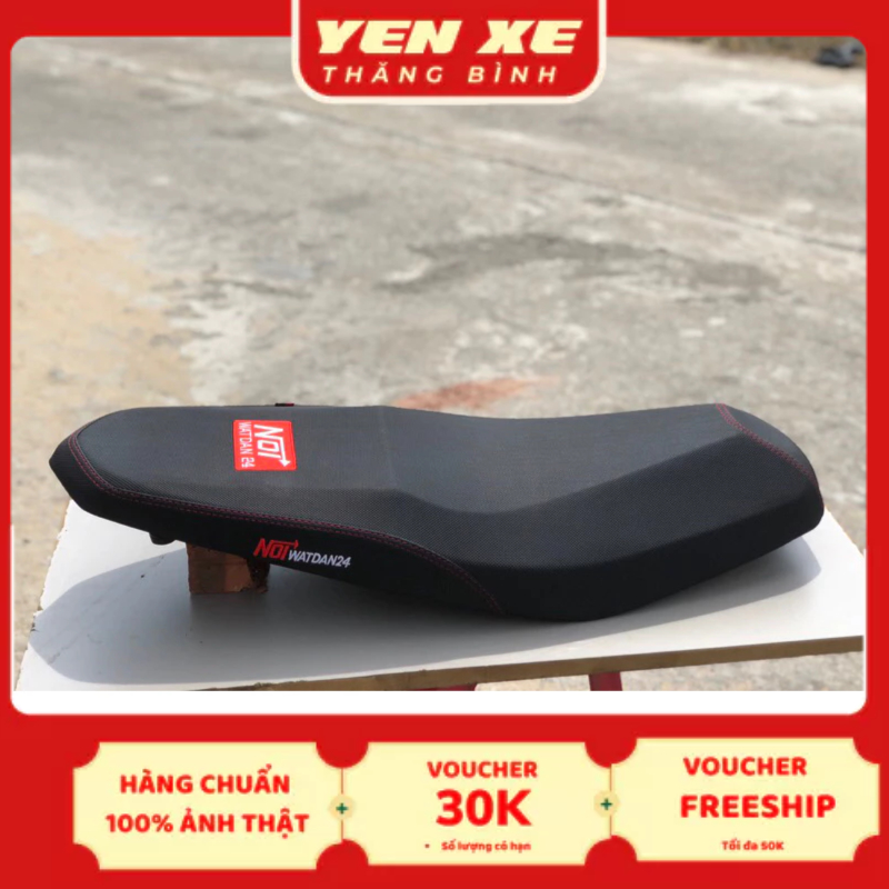 Yên Xe Ex 135 5 số thêu NOI gọt 2 tầng yên mút trắng