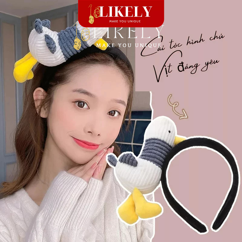 Băng đô cài tóc LIKELY, bờm cài tóc handmade hình thú cá mập, vị con, gấu con, cà rốt phụ kiện tóc d
