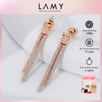 Khuyên tai nữ LAMY Sparkling Elegant Drop Earrings Rose Gold 3299