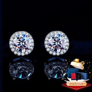  Khuyên tai bạc nữ Phuc Minh Jewelry đính đá kim cương moissainite cao cấp sang trọng PMJ0189K 