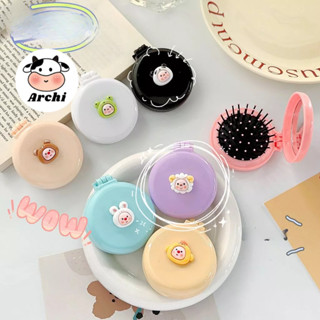 Gương mini cầm tay kèm lược massage