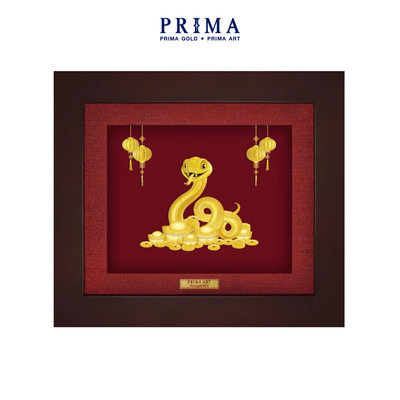 Tranh treo tường Mỹ Nghệ Phủ Vàng 24K PRIMA ART - Tranh Ất Tỵ 2025- 18x20cm - VCG-0094-01