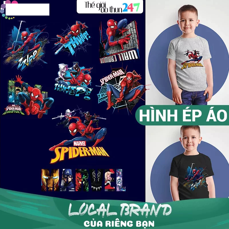 [Hình ủi, ép nhiệt] Hình ủi siêu nhân (Spider Man) cho trẻ SN1