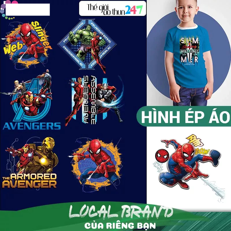 [Hình ủi, ép nhiệt] Hình ủi siêu nhân (Spider Man) cho trẻ SN6
