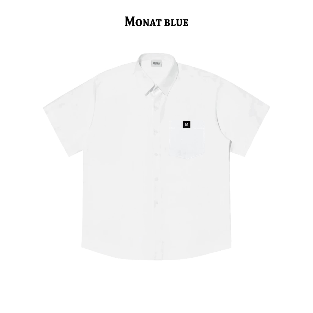 MONAT BLUE BASIC Icon M - Sơ mi có túi form rộng unisex