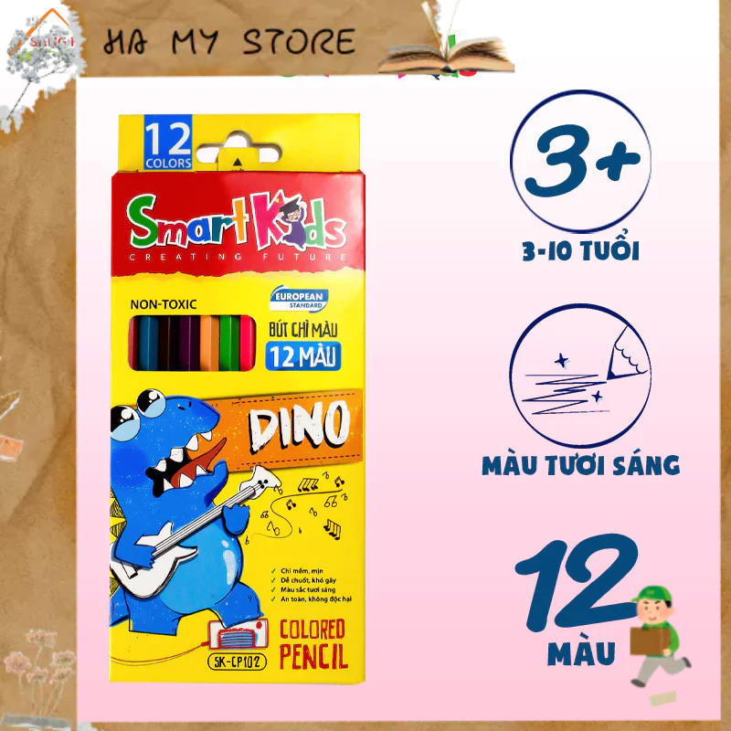 (1 Hộp) Bút chì màu Dino - BITEX