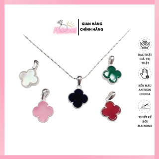 Dây chuyền mặt 4 lá bạc chuẩn 5 màu có lẻ mặt MAINOMI
