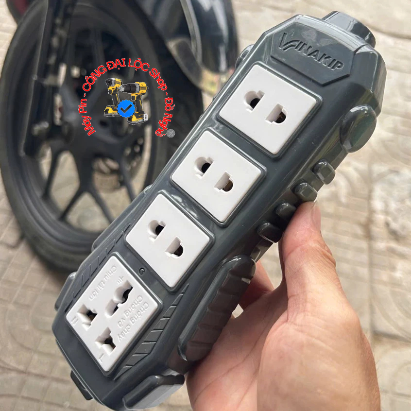 Ổ cắm chịu tải 8000W Vinakip , Ổ cắm điện công nghiệp chống cháy, chống vỡ, 2 lỗ , 3 lỗ , 4 lỗ cắm