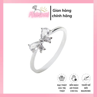 Nhẫn Nơ bạc ta xinh xắn nhẹ nhàng, thiết kế bắt mắt. Chân ái của các nàng thơ Mainomi Shop Bạc Xinh