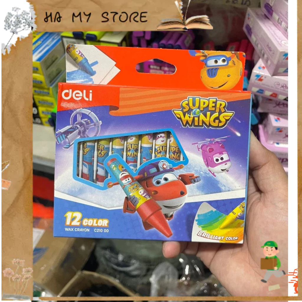 Hộp bút sáp màu Super Wings Deli