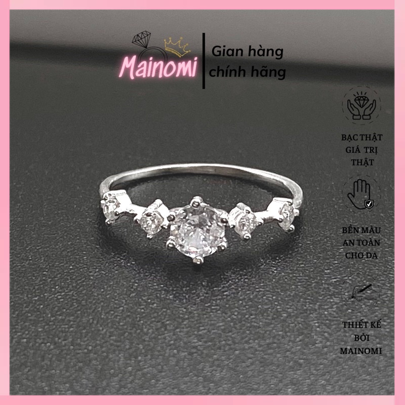 Nhẫn Bạc nữ Bông tuyết Princess, thiết kế nhẹ nhàng cuốn hút ánh nhìn Mainomi Shop Bạc Xinh