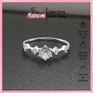 Nhẫn Bạc nữ Bông tuyết Princess, thiết kế nhẹ nhàng cuốn hút ánh nhìn Mainomi Shop Bạc Xinh