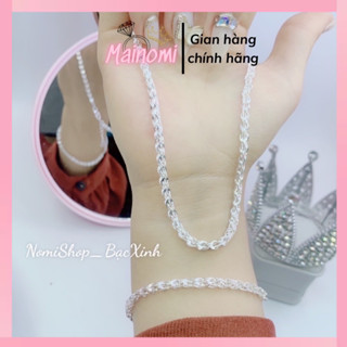 Lắc tay Vòng cổ nữ Bạc ta, Dáng Đuôi phụng dày dặn nhẹ nhàng sang chảnh, Gia công tại làng nghề vàng bạc - Bạc Nomi