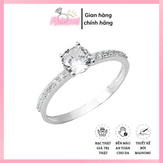 Nhẫn đá cao bạc ta cho nữ, đá chủ 6,5li xinh xắn nhẹ nhàng sang xịn Mainomi Shop Bạc Xinh