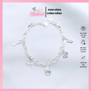 Lắc tay mix charm nhiều hình dáng xinh chuẩn bạc MAINOMI