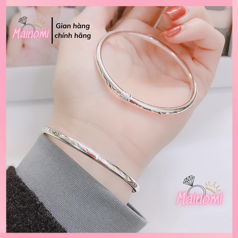 Lắc tay Vòng tay Kiềng tay dẻo Bạc ta, dễ đeo Không móp méo bao bền đẹp Mainomi Shop Bạc Xinh