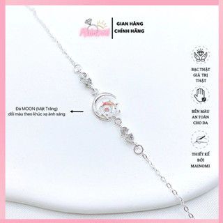 Lắc tay mặt trăng đá MOON nhỏ nhắn lấp lánh xinh xắn chuẩn bạc MAINOMI