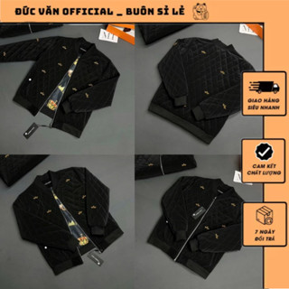 Áo Phao Quả Trám Đô Cờ Le Bản Thêu Vương Miện Lót Gió Vân Siêu Nét_Áo Phao Quả Trám Trần Bông Chất Vải Nhung Lì Dày Dặn