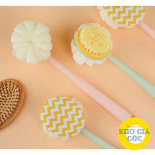 (Combo 2 Cây) (Mới) Cây Bông Tắm Cọ Chà Lưng 2 Mặt, Bàn Chải Chà Lưng, Bông Tắm Tẩy Tế Bào Chết Có Móc Treo Tiện Dụng