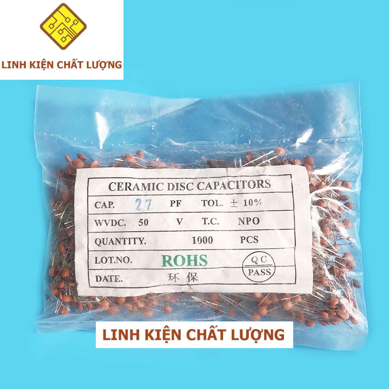 Combo 2 túi tụ gốm 27pF 50V (1000c)