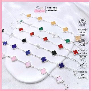 Lắc tay 4 lá bạc ta nhiều màu sắc, kiểu dáng đa dạng MAINOMI