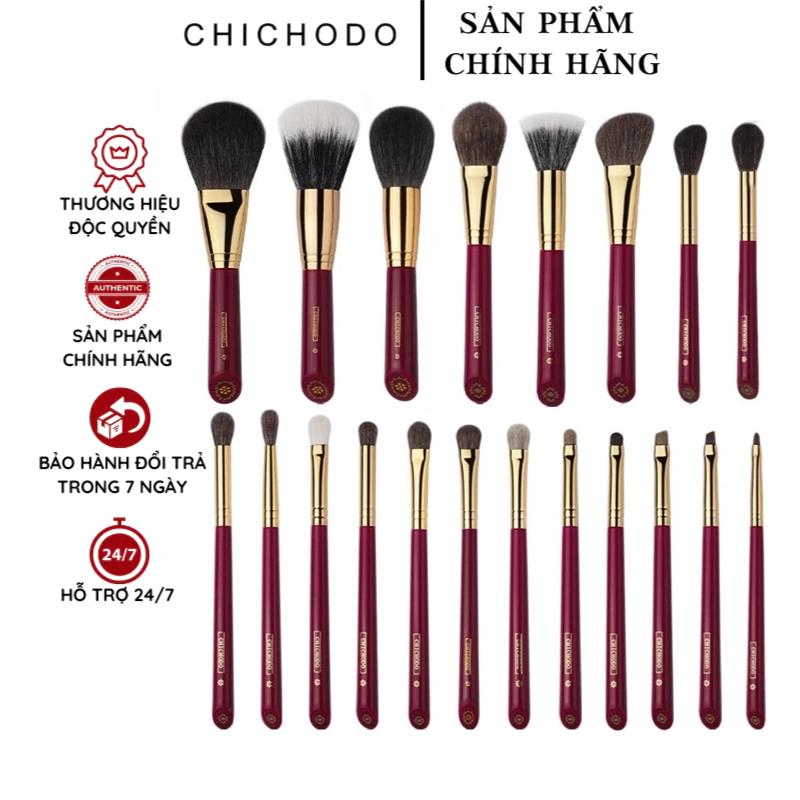 Tổng hợp các loại cọ trang điểm CHICHODO cán đỏ