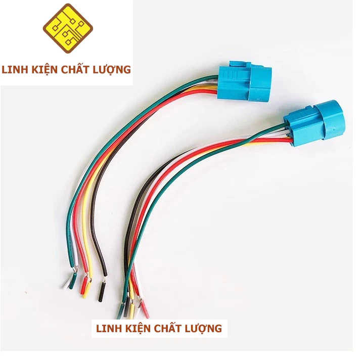 Combo 10 chiếc đế cắm nút nhấn 16mm có đèn (7 chân 5 dây)