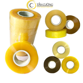  6 Cuộn băng dính 1kg lõi nhựa 10mm - Băng dính đóng hàng băng keo khổ lớn - Băng Dính Tấn Cường 