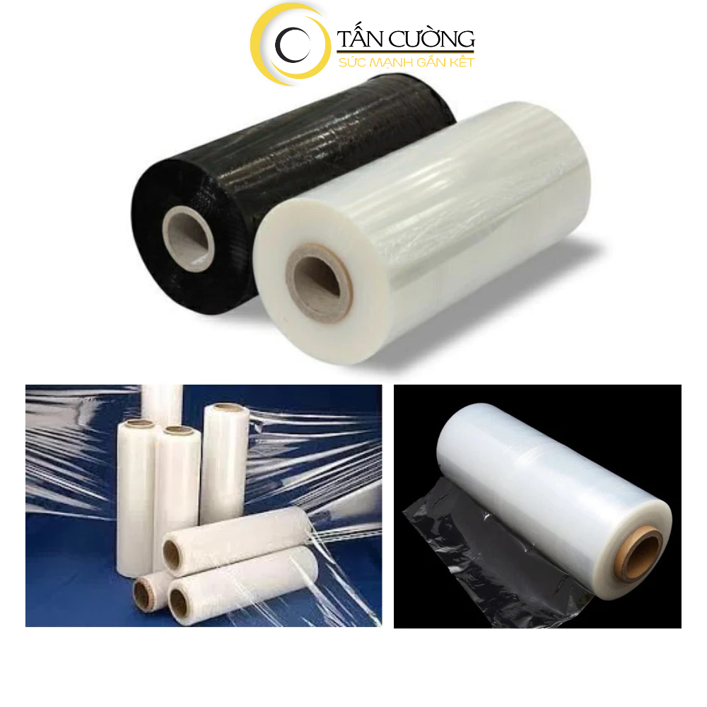 Màng Chít ( Màng PE) Cuộn 3kg khổ 50cm màu TRẮNG bọc quấn chống thấm hàng hóa - Băng Dính Tấn Cường
