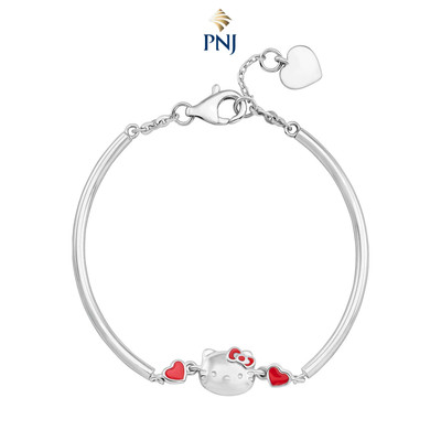 Vòng tay trẻ em Bạc PNJ ❤️ HELLO KITTY 0000W000069