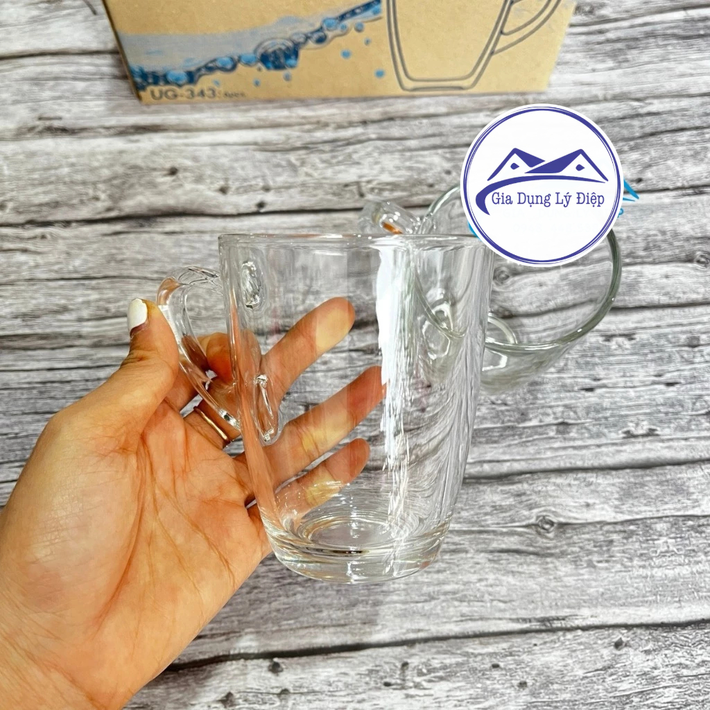 Bộ 6 ly thuỷ tinh Thái Lan cao cấp có quai Union UG343