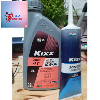 (ga 10w30) COMBO nhớt hộp số + Nhớt tổng hợp cho xe tay ga Kixx Ultra Scooter 10W30 800ml