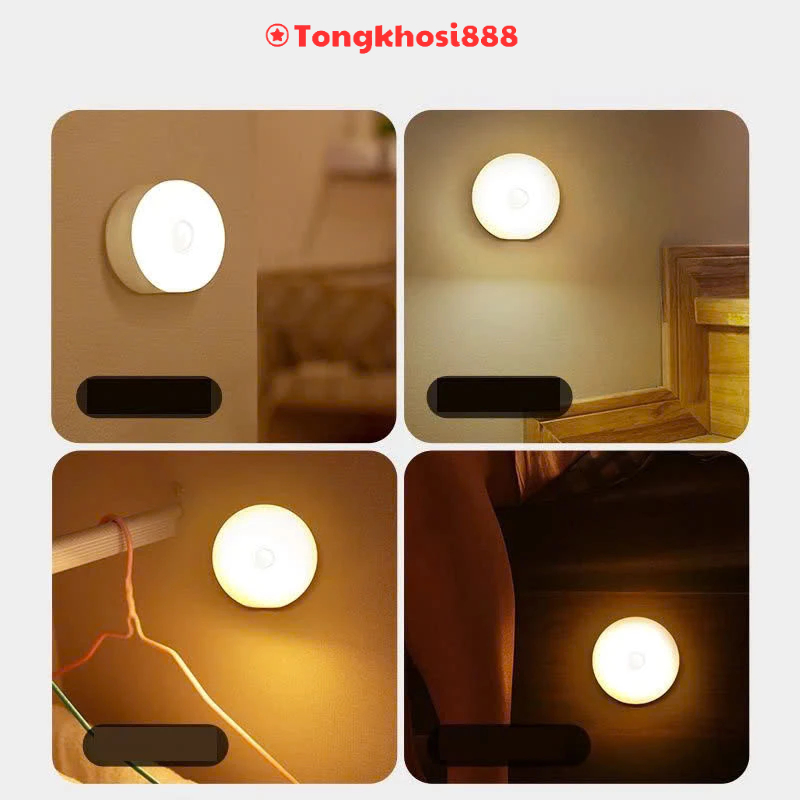 PVN67529 Đèn led cảm biến chuyển động, đèn cảm ứng gắn tường cầu thang tủ quần áo thông minh sạc usb tongkhosi888