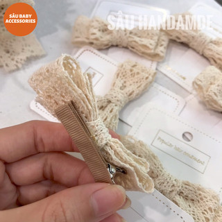 Kẹp tóc nơ ren handmade Hàn Quốc