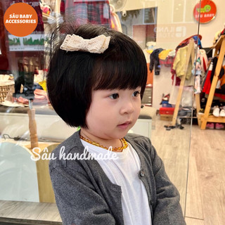 Kẹp tóc nơ ren handmade Hàn Quốc
