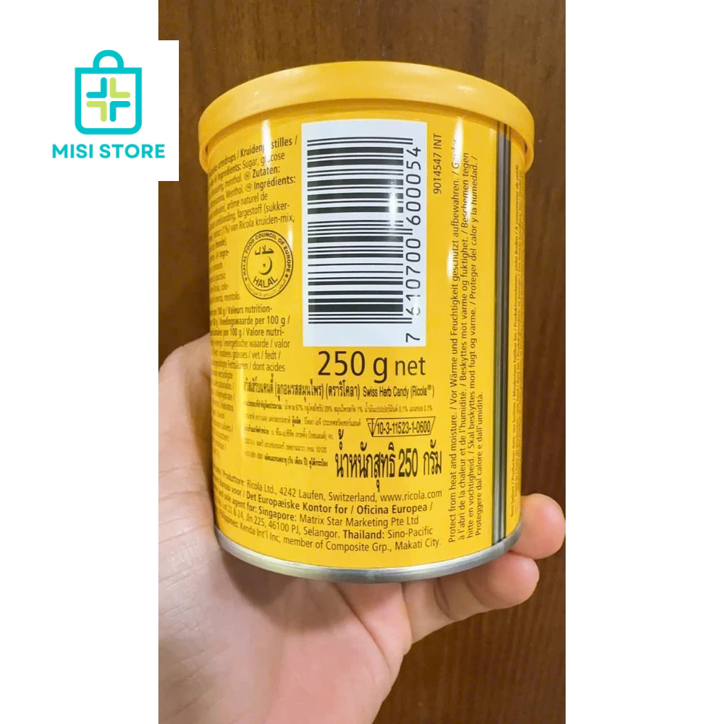 (date 2027) Kẹo ngậm thảo dược Ricola hộp 250g, Mẫu mới