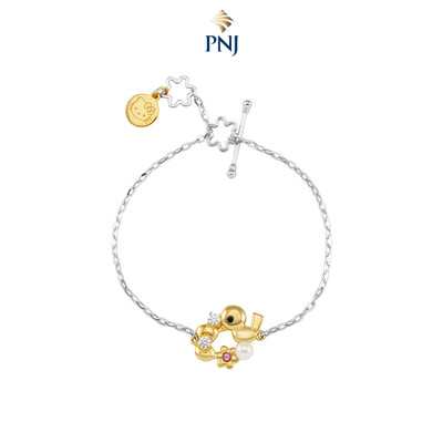 Lắc tay Bạc đính đá PNJ ❤️ HELLO KITTY PFMXC000002