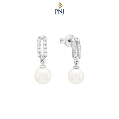 Bông tai Bạc Đính Freshwater Pearl PNJSilver PFXMW000019