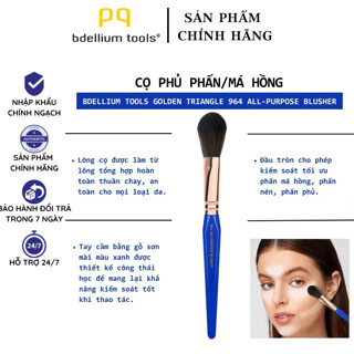 Cọ Trang Điểm Má Hồng Chuyên Dụng Bdellium Tools Golden Triangle 964 All-Purpose Blusher Lông Mịn, Bám Phấn (Tách Set )