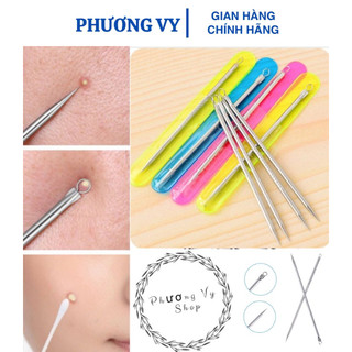 Combo 5-10 que nặn mụn Malika, cây nặn mụn 2 đầu inox