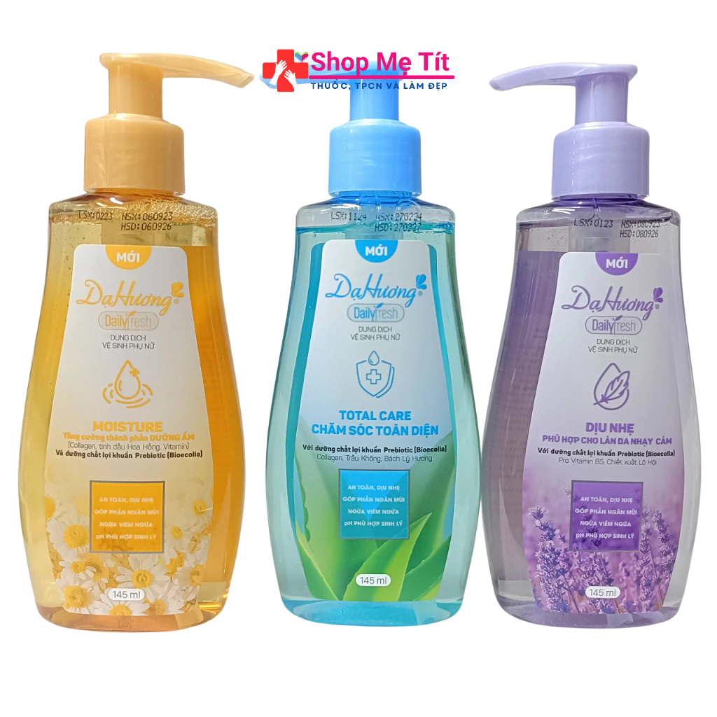 Dung dịch vệ sinh phụ nữ Dạ Hương Daily Fresh MỚI chai vòi 145ml
