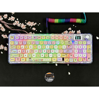 Bàn Phím Cơ  AULA F-NB98 Có Màn Hình Led Núm Xoay/3 Mode/ Led Rgb/ Keycap Trong  Bảo hành 24 tháng