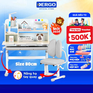 [Quà + Voucher 500K] Bộ Bàn Học Chống Gù Chống Cận DERGO LEO A80 - C2D/C2HD Nâng Hạ Tay Quay